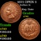 1873 OPEN 3 Indian Cent 1c Grades xf