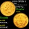 1873 OPEN 3 Gold Dollar $1 Grades Choice AU/BU Slider