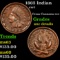 1863 Indian Civil War Token 1c Grades Unc Details