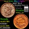 ***Auction Highlight*** 1857 N-4 Braided Hair Large Cent 1c Graded ms64+ bn By SEGS (fc)