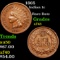 1865 Indian Cent 1c Grades xf+