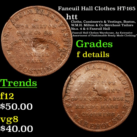 Faneuil Hall Clothes HT-165 Hard Times Token 1c Grades f details