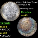 1902-o Rainbow Toned Morgan Dollar $1 Grades Select+ Unc