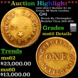 ***Auction Highlight*** (1831-1834) C Bechtler K-1 30 Grains, RE North Carolina Gold Dollar $1 Grade
