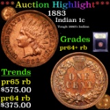 Proof ***Auction Highlight*** 1883 Indian Cent 1c Graded Select+ Proof RB By USCG (fc)