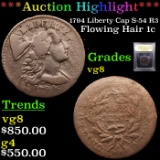 ***Auction Highlight*** 1794 Liberty Cap S-54 R3 Flowing Hair large cent 1c Graded vg, very good By