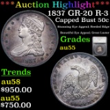 ***Auction Highlight*** 1837 GR-20 R-3 Capped Bust Half Dollar 50c Graded au55 By SEGS (fc)