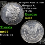 1878-p 8tf Vam 10 I3 R4 Morgan Dollar $1 Grades Select Unc