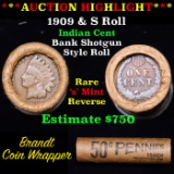 Indian cent 1c orig roll, 1909 end S other end
