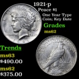 1921-p Peace Dollar $1 Grades Select Unc