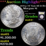 ***Auction Highlight*** 1878-p 7tf Vam 8S I3 R4 Morgan Dollar $1 Graded Choice+ Unc By USCG (fc)