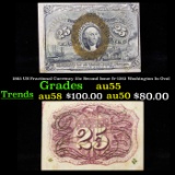 1863 US Fractional Currency 25c Second Issue fr-1283 Washington In Oval Grades Choice AU