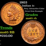 1903 Indian Cent 1c Grades GEM Unc RB