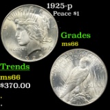 1925-p Peace Dollar $1 Graded ms66 By SEGS