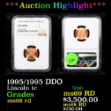 ***Auction Highlight*** NGC 1995/1995 DDO Lincoln Cent 1c Graded ms68 rd By NGC (fc)