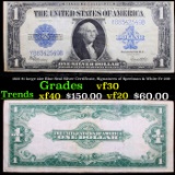 1923 $1 large size Blue Seal Silver Certificate, Signatures of Speelman & White Fr-239 Grades vf++