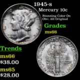 1945-s Mercury Dime 10c Grades GEM+ Unc