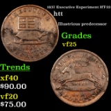 1837 Executive Experiment HT-33 Hard Times Token 1c Grades vf+