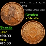 1863 Shoot Him on the Spot Dix Civil War Token 1c Grades xf details