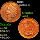 1899 Indian Cent 1c Grades Choice AU