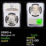 NGC 1880-s Morgan Dollar $1 Graded ms64 By NGC