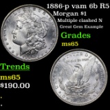 1886-p vam 6b R5 Morgan Dollar $1 Grades GEM Unc