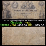 Oct. 20, 1852 Logansport, IN State Stock Bank $1  Grades vf, very fine