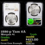 NGC 1886-p Vam 6A Morgan Dollar $1 Graded ms65 By NGC