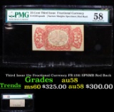 Third Issue 25c Fractional Currency FR-1291 SPNMB Red Back au58 By PMG