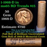 Shotgun Lincoln 1c roll, 1968-d 50 pcs Brandt Wrapper