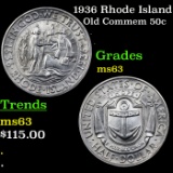 1936 Rhode Island Old Commem Half Dollar 50c Grades Select Unc