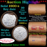 ***Auction Highlight*** Full solid date 1900-s Morgan silver dollar roll, 20 coins (fc)