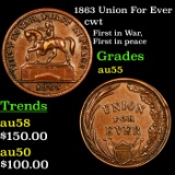 1863 Union For Ever Civil War Token 1c Grades Choice AU