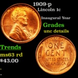 1909-p Lincoln Cent 1c Grades Unc Details