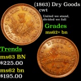 (1863) Dry Goods Civil War Token 1c Grades Select Unc BN