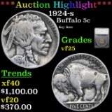 ***Auction Highlight*** 1924-s Buffalo Nickel 5c Graded vf25 By SEGS (fc)