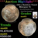 ***Auction Highlight*** NGC 1901-o Rainbow Toned Morgan Dollar $1 Graded ms65 By NGC (fc)