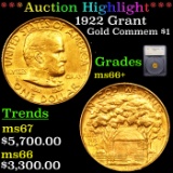 ***Auction Highlight*** 1922 Grant Gold Commem Dollar 1 Graded ms66+ By SEGS (fc)