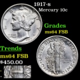 1917-s Mercury Dime 10c Grades Choice Unc FSB