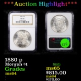 ***Auction Highlight*** 1880-p Morgan Dollar $1 Graded ms64 By NGC (fc)