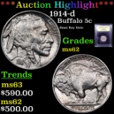 ***Auction Highlight*** 1914-d Buffalo Nickel 5c Graded Select Unc By USCG (fc)
