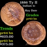 Proof NGC 1886 Ty II Indian Cent 1c Graded pr63 bn By NGC