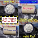 ***Auction Highlight*** Full Morgan/Peace Aladdin Hotel silver $1 roll $20, 1887 & 1890 end (fc)