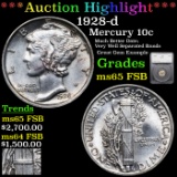 ***Auction Highlight*** 1928-d Mercury Dime 10c Graded ms65 FSB By SEGS (fc)