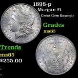 1898-p Morgan Dollar $1 Grades GEM Unc