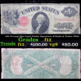 1917 $1 Large Size Legal Tender, Signatures of Burke & Teehee, FR36 Grades f, fine