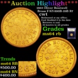 ***Auction Highlight*** 1863 Oliver Boutwell Brass F-NY-890B-29B R7 Civil War Token 1c Graded Choice