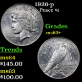 1926-p Peace Dollar $1 Grades Select+ Unc