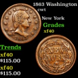 1863 Washington Civil War Token 1c Grades xf