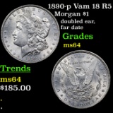 1890-p Vam 18 R5 Morgan Dollar $1 Grades Choice Unc